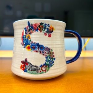 Nathalie Lete for Anthropologie Painted Monogram Mug Letter S